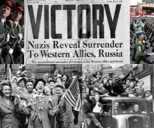 yapboz Nazizm üzerinde Müttefik zaferi ve İkinci Dünya Savaşı sonunda Anma. Zafer Bayramı, 8, Mayıs 1945